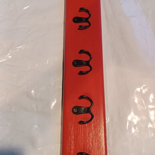 Handmade wooden coat rack 50 cm, new, with 5 double hooks