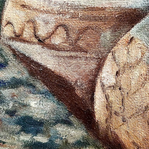Authentic oil painting Palace of Knossos Crete used