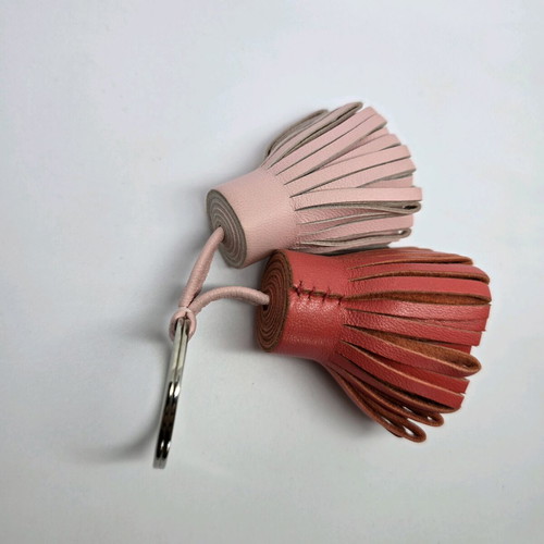 Hermes Carmen mini twin keyfob like new, red and pink
