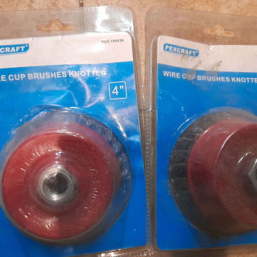 Wire cup brushes 4 inches, set of 2, new