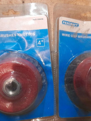Wire cup brushes 4 inches, set of 2, new