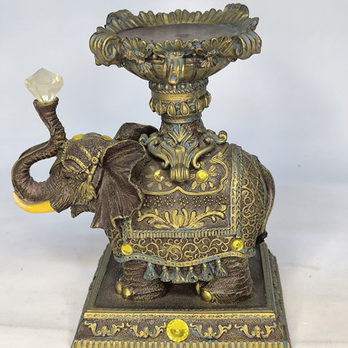 Elephant resin figurine used, candle holder base
