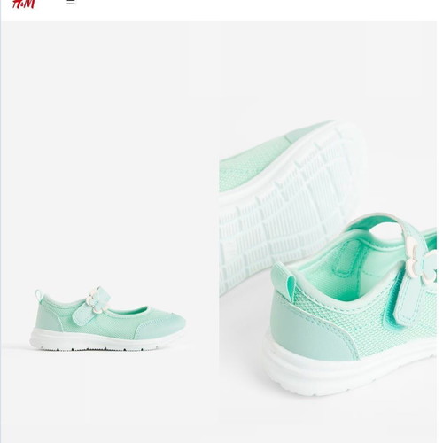 H&M Mint Green Ballerina Sneakers Size 31 Like New