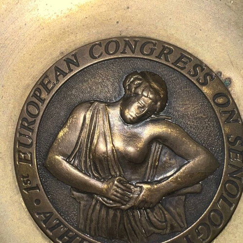 Bronze plate used, 1st gynecology congress 1988