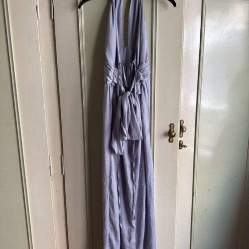 Maxi dress with leg slit like new, turquoise and silver