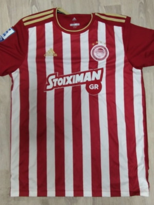 Olympiacos football jersey, large, worn authentic