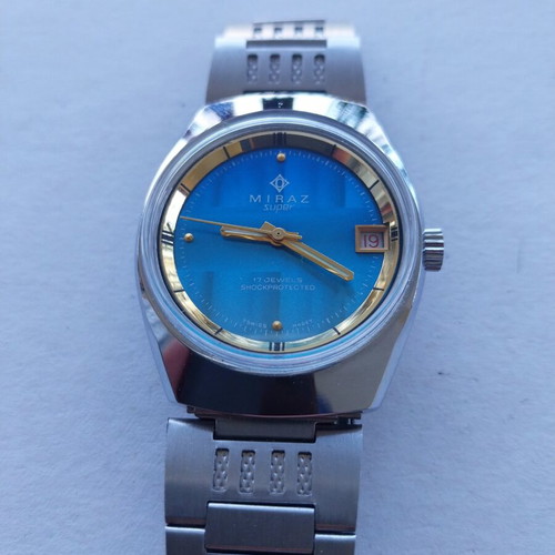 Miraz men's wind-up watch NOS Swiss 1970s new