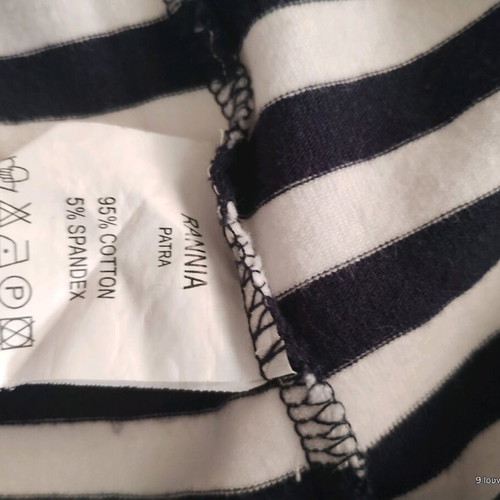 Blouse with white collar used, size L, white and blue