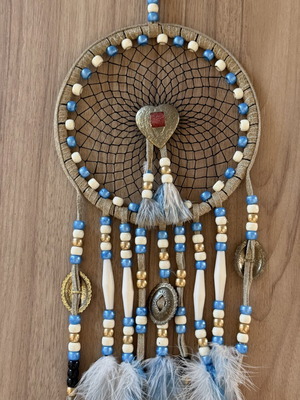 Handmade Dreamcatcher with Beads and Feathers, like new
