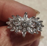 Zircon stone ring Elegance silver, like new