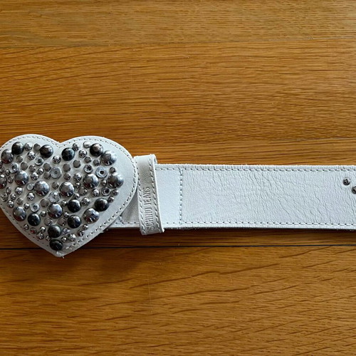 Moschino vintage belt white genuine leather like new