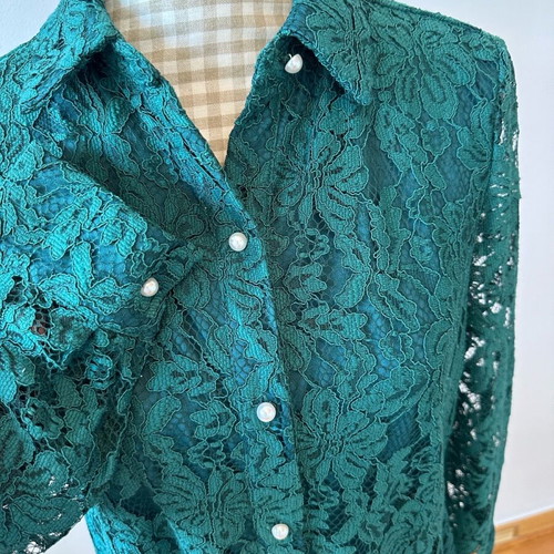 Zara dress new emerald lace medium