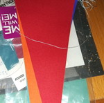 Decorative flags new with multicolor triangles and white string