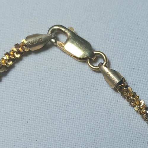 Two-tone silver necklace 50 cm new