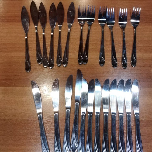 Rostfrei Esmeyer cutlery set used, 83 pieces stainless steel