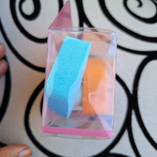 Makeup sponges like new, pack of 3, blue white orange