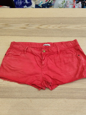 Stradivarius vintage y2k coral shorts like new, cotton, mid-rise