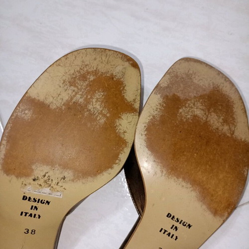 Vintage Italian used mules size 38 brown-copper