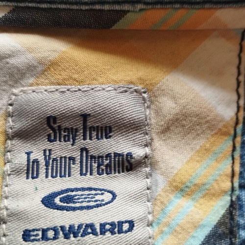 Edward Jeans checked shirt XL like new, beige and blue