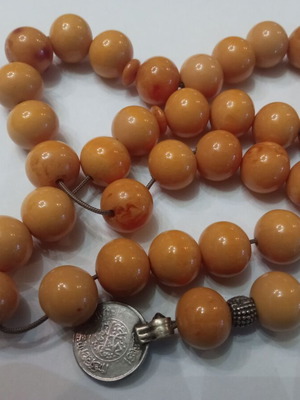 Mastic Worry Beads 33-count like new with silver Ottoman coin