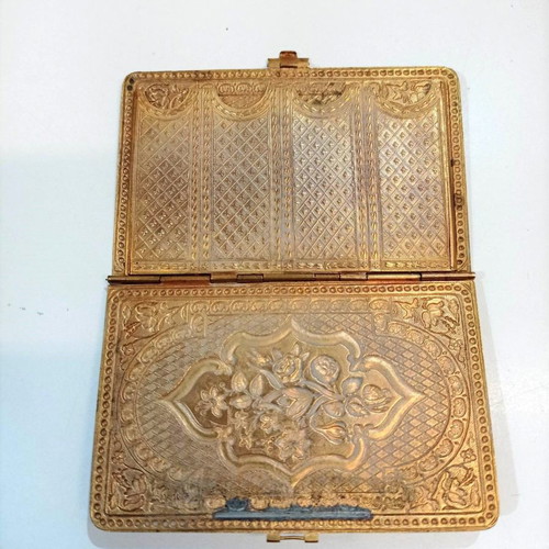 Bronze needle case early 20th century with rich engravings