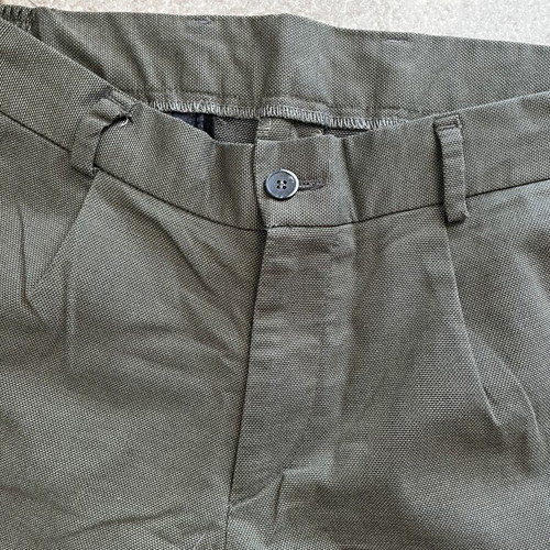 Men's cotton fabric pants straight fit, like new, brown and green