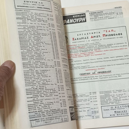 Anonymous Greek Telephone Company 1947 Professional Subscriber Directory used