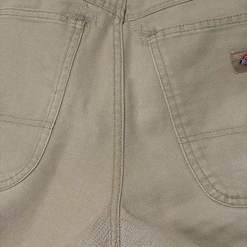 Dickies Carpenter pants used, beige W34, vintage patched workwear
