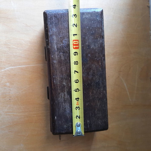Wooden box with brass weights used, 1950s-60s vintage