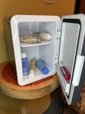 Mini Cosmetic Fridge like new, compact and quiet