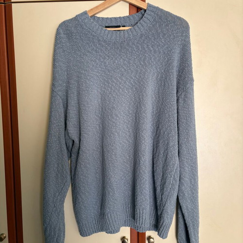 Oversized knit sweater grey blue 100% cotton like new size M