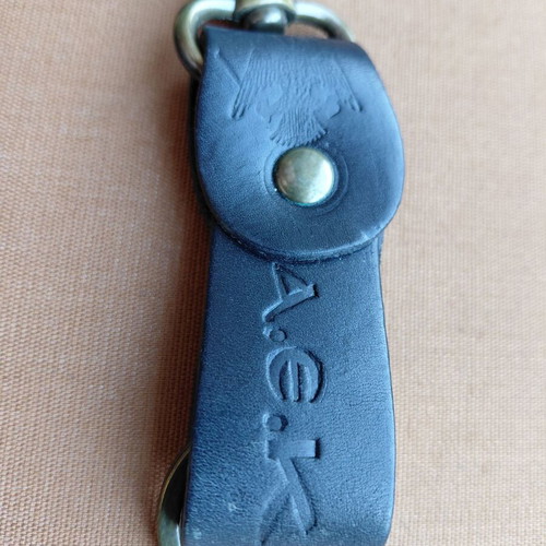 Vintage AEK Athens Leather Keyring used
