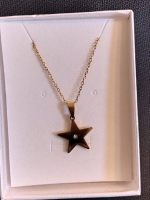 Steel star necklace like new, gold and silver colors