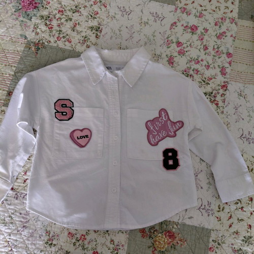 Zara girls' shirt like new, size 116 cm, white