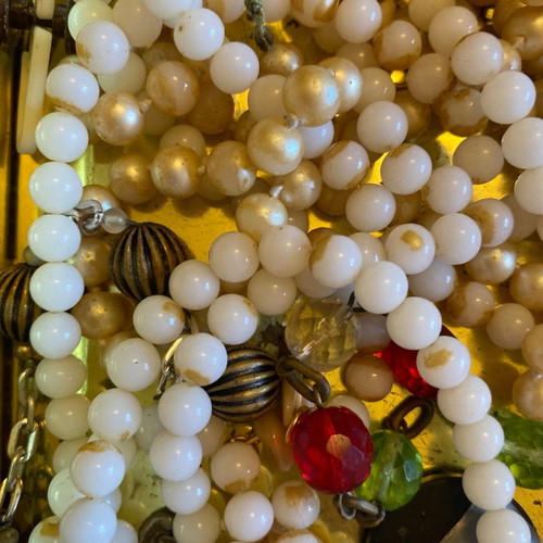 Vintage beads and pearls used with box