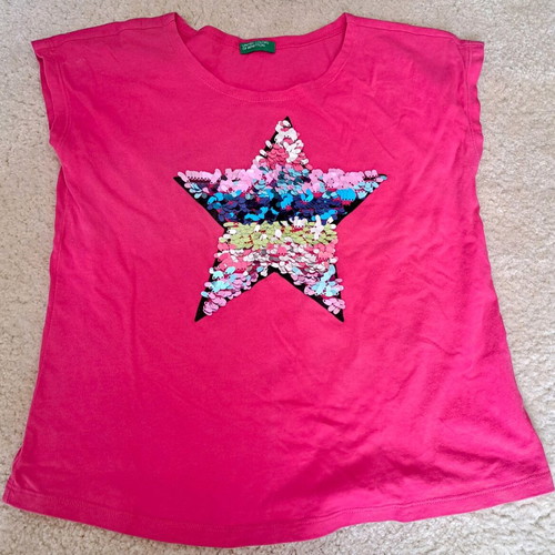 Benetton blouse 8-9 years 140cm like new, pink