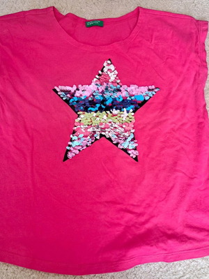 Benetton blouse 8-9 years 140cm like new, pink