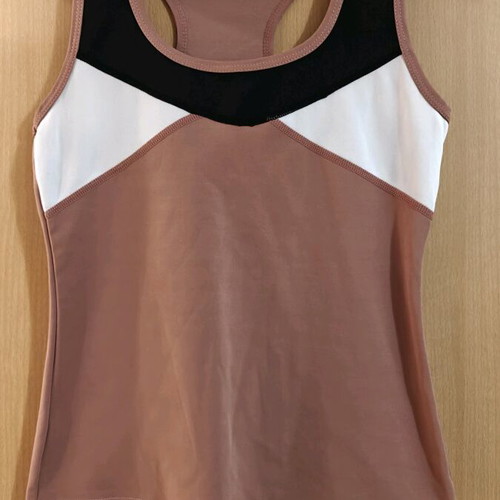 Sports top like new with straps, white and pink