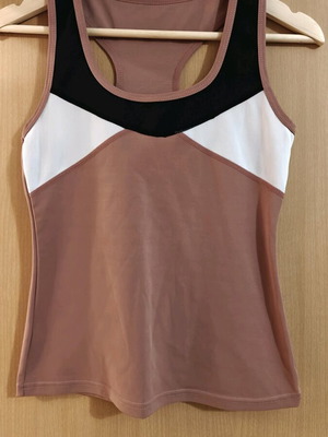 Sports top like new with straps, white and pink