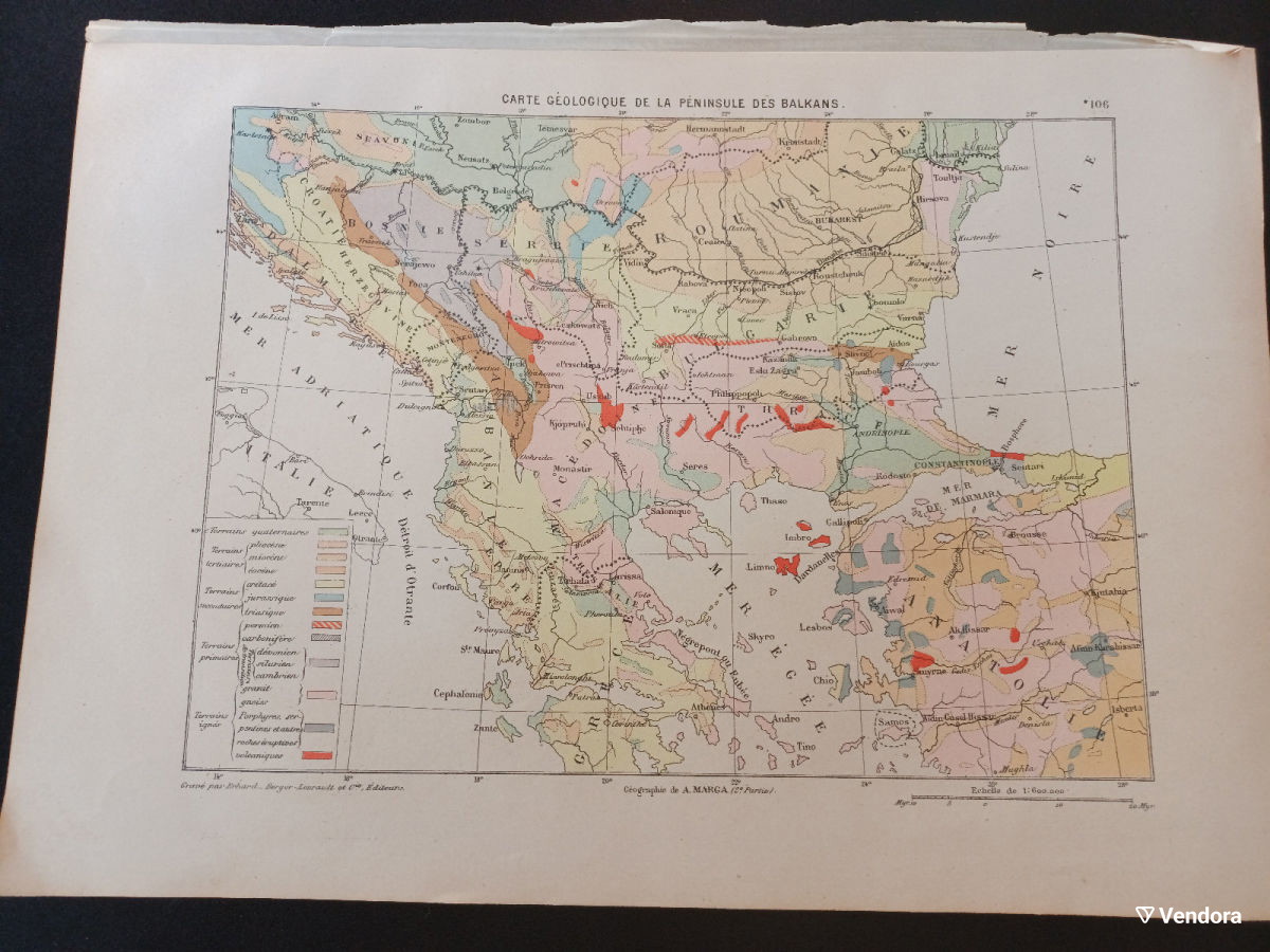 1880 Геоложка карта на Балканския… - € 35,00 - Vendora