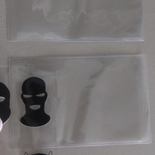 Plastic ID card holders set of 2 with funny face stickers new