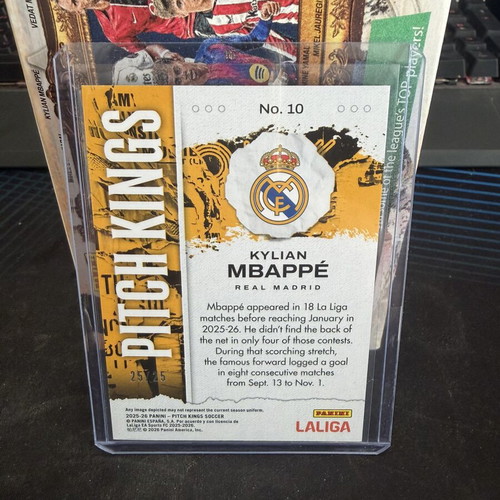 Kylian Mbappe Real Madrid 25/25 Pitch Kings 2025-2026 card like new