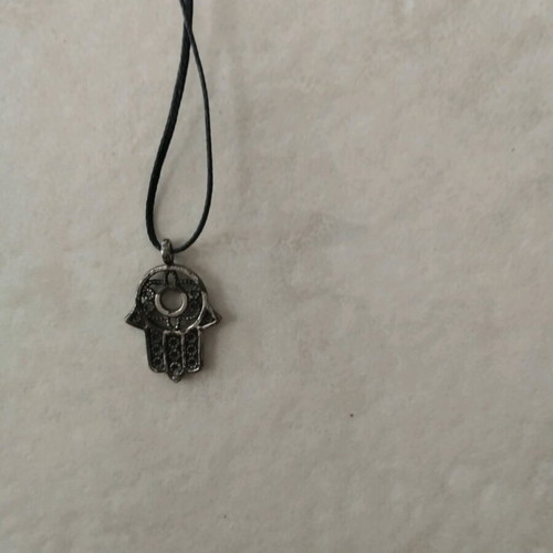 Adjustable necklace new, black and silver