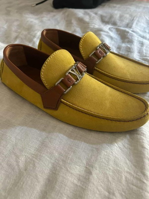 Louis Vuitton Yellow Suede Men's Shoes new