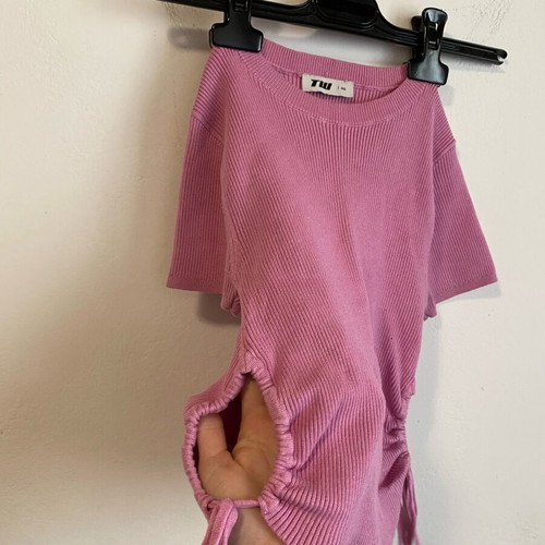 Tally Weijl ribbed top with ties like new, xs, pink