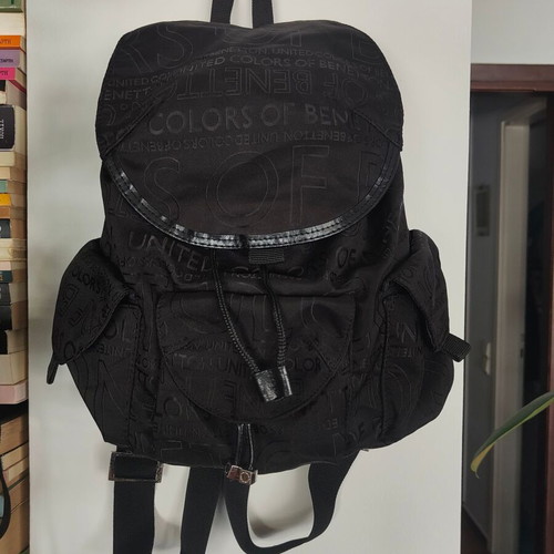 Benetton black backpack small, new