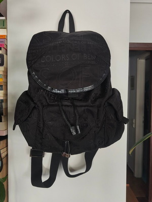 Benetton black backpack small, new