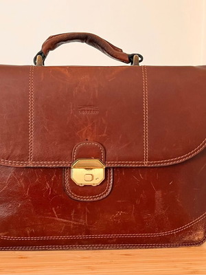 Leather Briefcase used, brown vintage style