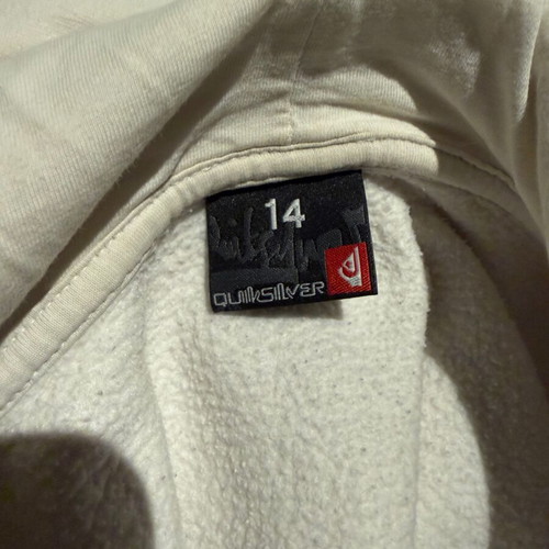 Quiksilver hoodie used, white, size XS with paint marks