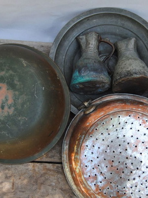Old copperware used, pack of assorted items
